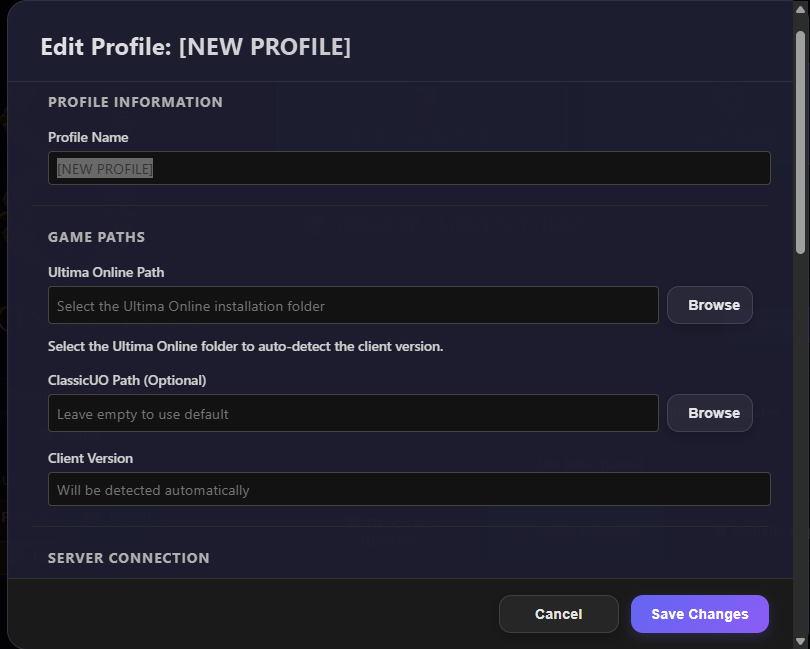 ClassicUO Server Setup